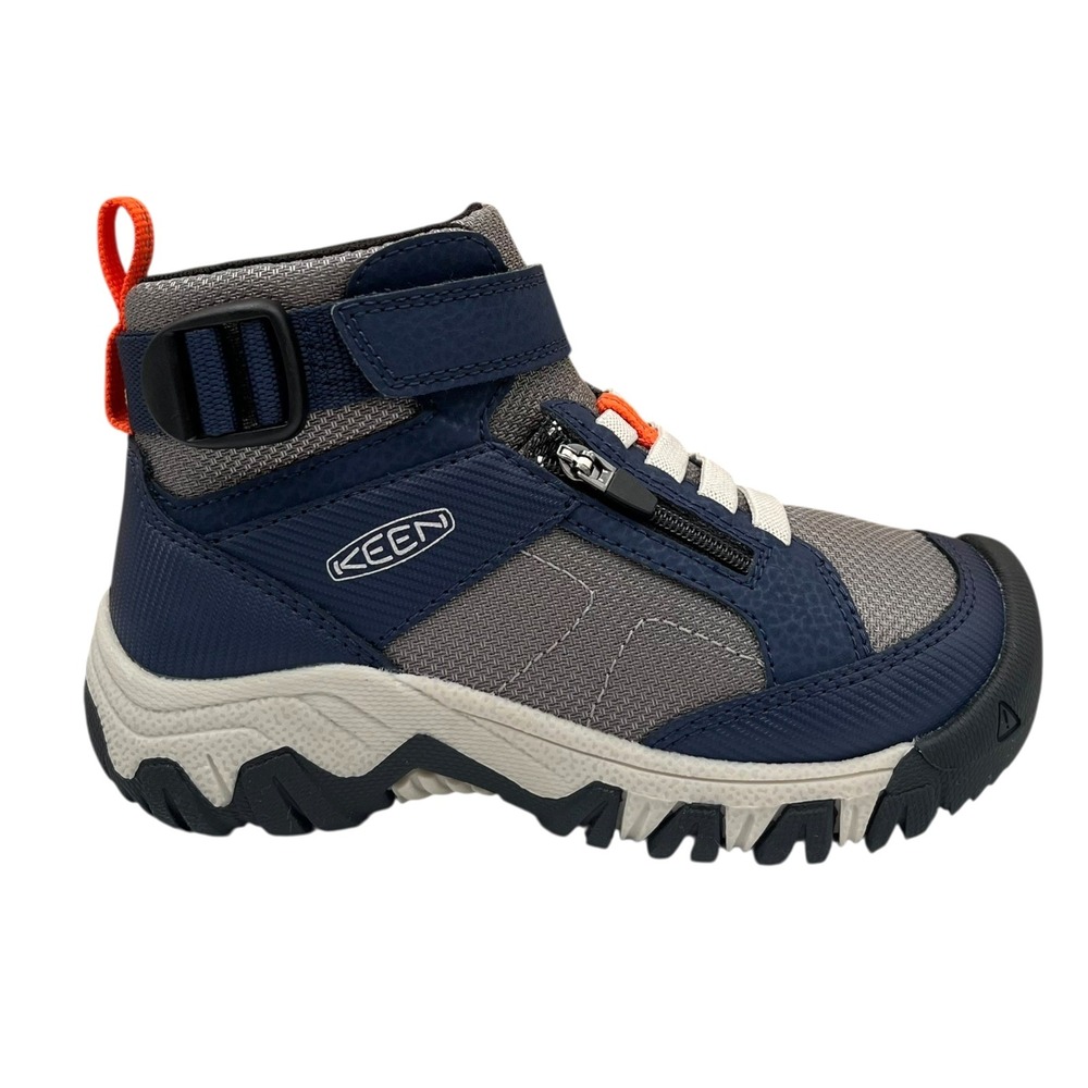 KEEN Boys Targhee Adaptive Slip-on Hiking Shoes Size 11 Navy Blue Grey Orange - Picture 2 of 14